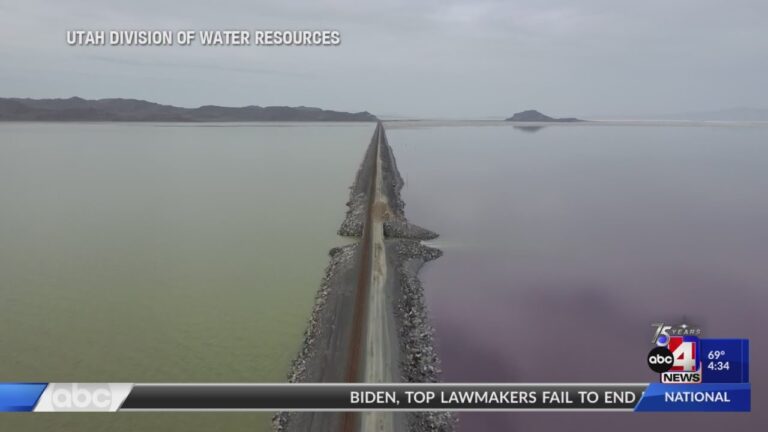 Great Salt Lake rises by more than 4 feet, spills over causeway berm