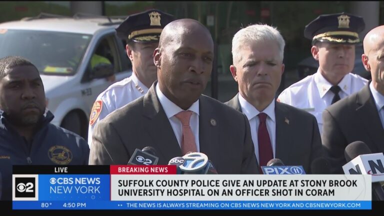 Suffolk County Police give update on officer shot in Coram