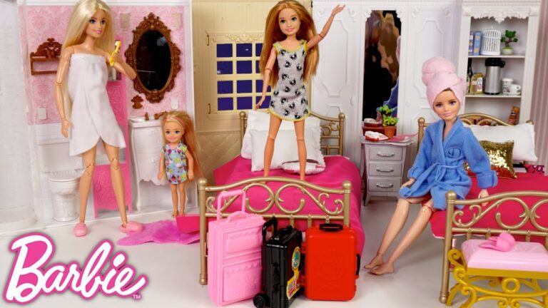 Barbie Family Toy Hotel Night Travel Routine – Titi Toys Dolls