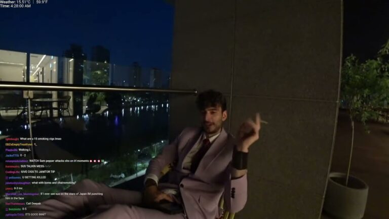 ice poseidon relaxes on hotel roof top with chat to unwind day 1 in #korea #travel #live