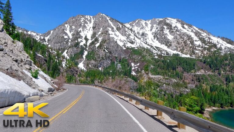 Sierra Nevada Mountain Scenic Drive to Lake Tahoe 4K | Emerald Bay