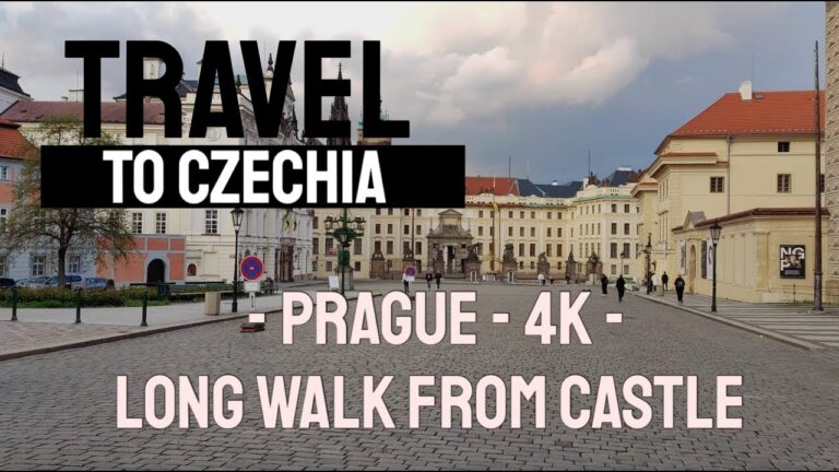Travel to Czechia – Prague – 4K – Long walk from Castle  – 2023