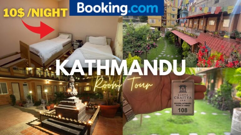 NEPAL TRAVEL VLOG🇳🇵-Kathmandu 10$/Rs1300 BUDGET HOTEL Room Tour with Garden in Bouddha