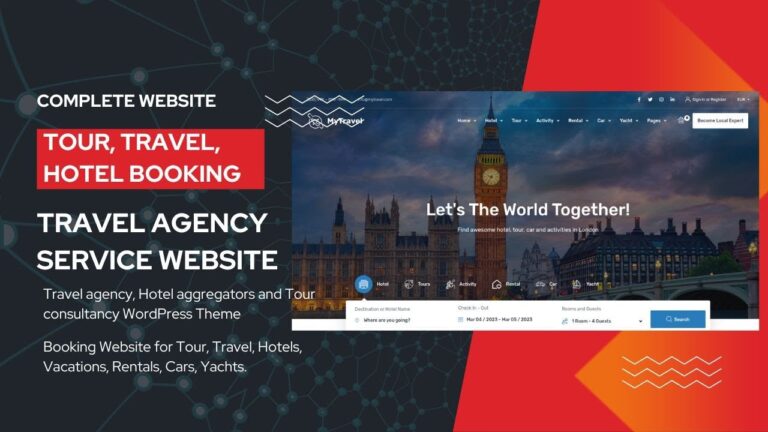 Tour, Travel, Hotel Booking Website | Travel Agency Package Selling Complete Theme | MyTravel Theme
