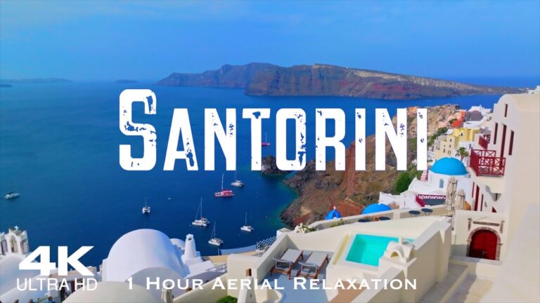 [4K] SANTORINI 🇬🇷 1 HOUR Aerial Relaxation Drone Film | Top 15 Places | Σαντορίνη Greece