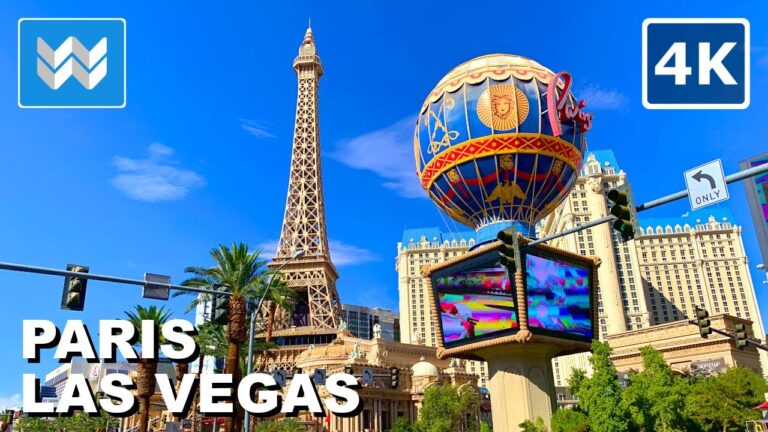 [4K] Paris Las Vegas Strip Walkthrough – Hotel Walking Tour & Travel Guide 🎧 Binaural Sound