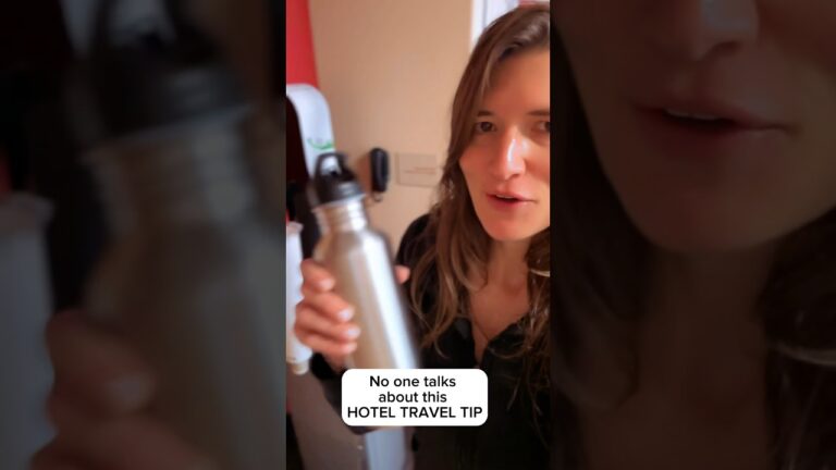 HOTEL TRAVEL TIP 🛎️Refill your water bottle at the hotel gym. #travel #traveltips #allergies