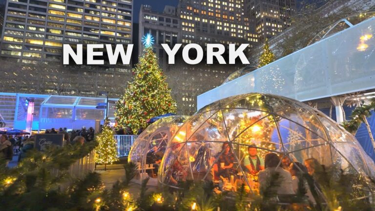 NYC Christmas 2023 4K NYC Night Walk ✨ Bryant Park, New York Public Library, Grand Central Terminal