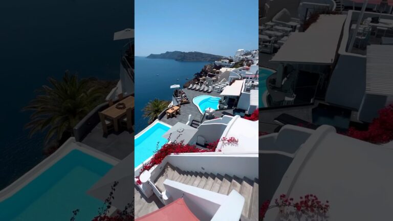 Imagine staying here✨ #greece #travel #santorini #couple #hotel #shorts