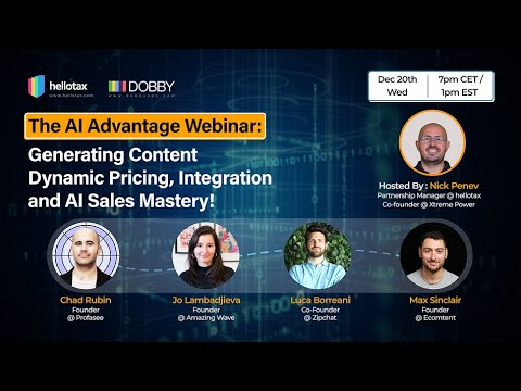 🤖 The AI Advantage Webinar: Generating Content, Dynamic Pricing, Integration, and AI Sales Mastery!
