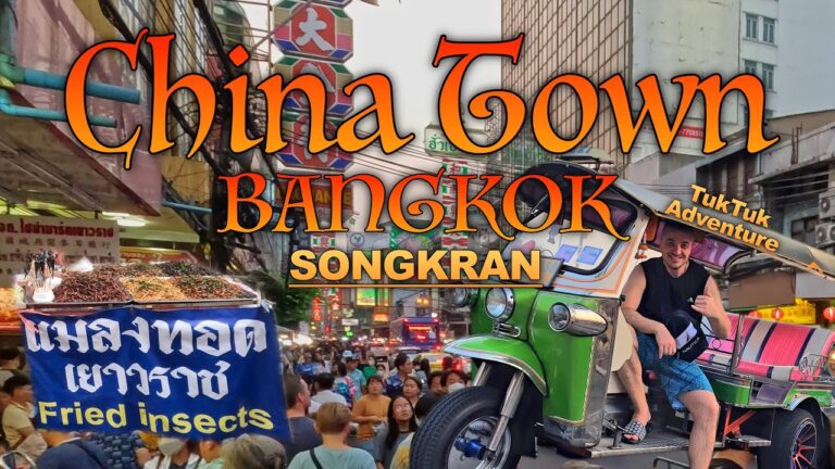 BANGKOK CHINA TOWN Walking Tour on SONGKRAN and TukTuk Adventure 🛺💨