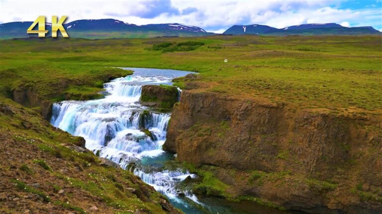 Beautiful Nature Waterfall | Calming Nature Sound | White noise for study, sleep | Iceland