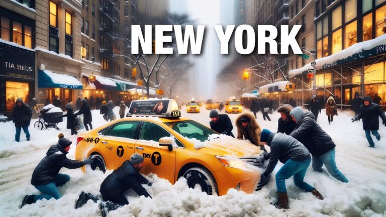 NYC Snow Walk 2024 – NYC Biggest Snowstorm in Manhattan NYC Snow Walk 4K Snowfall in New York City